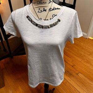 St. John's Bay White Embellished Short Sleeve Tee